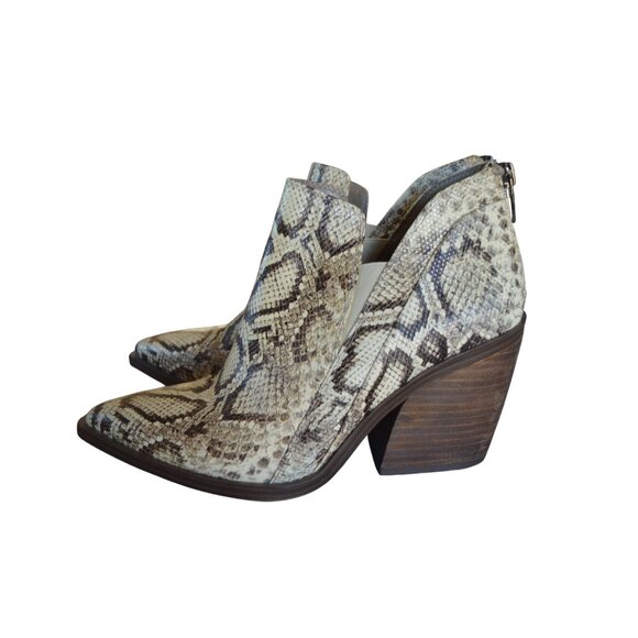 Vince Camuto Gradina Reptile Snake Print Stacked Heel Ankle Bootie Women Size 9 - Picture 4 of 10